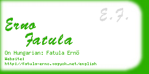 erno fatula business card